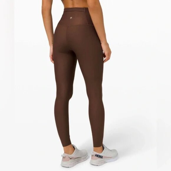Lot of 2 Lululemon Size 4 Brown Zoned In 27" & Floral Spritz Wunder Under Tight - Picture 3 of 15